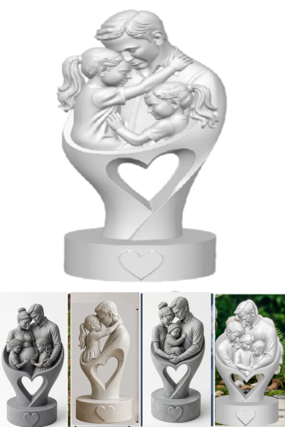 Escultura Decorativa Dia Dos Pais Branco Mármore Design Webshopfy