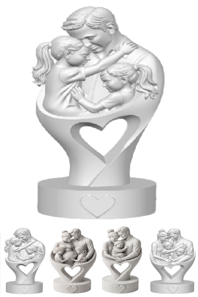 Escultura Decorativa Dia Dos Pais Branco Mármore Design Webshopfy