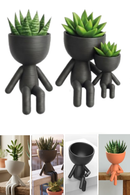Conjunto Vaso Robert Plant  Personagens "Plant Buddy" Design Exclusivo