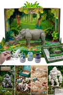 Brinquedo Articulado 3D Rinoceronte Para Pintar Exclusivo Webshopfy