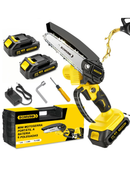 Mini Motosserra Elétrica Portátil  2 Baterias 21v Forte 6 Polegada Bomvink-9102