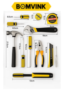 Kit Ferramentas Manuais BOMVINK BOM-3902 12 Peças Com Maleta