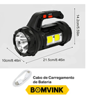 Lanterna de Mão Recarregável LED com Kit de Ferramentas BOM-4504 – Potente e Portátil