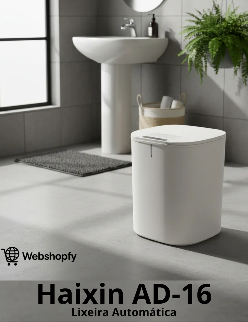 Lixeira Automática Inteligente 16 L Haixin AD16 Com Sensor Movimento