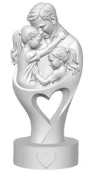 Escultura Decorativa Dia Dos Pais Branco Mármore Design Webshopfy