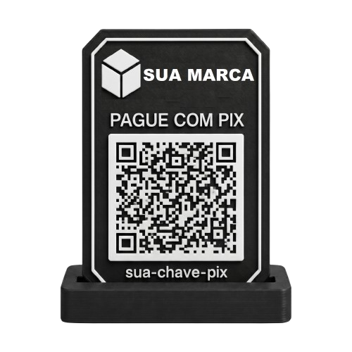 Placa de QR Code Com Relevo Personalizada Impressão 3D