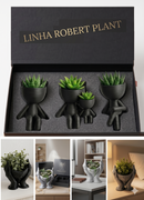 Conjunto Vaso Robert Plant  Personagens "Plant Buddy" Design Exclusivo
