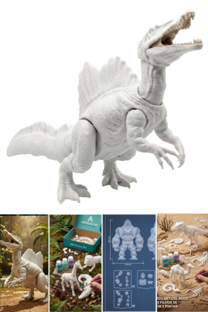 Spinosaurus Brinquedo Articulado 3d Para Pintar Design Webshopfy