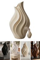 Vaso Decorativo Escultural Ondas Design Sofisticação Elegância Exclusivo.