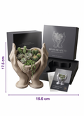 Vaso Decorativo Mãos de Afeto Esculpido Formato Coração Design Exclusivo