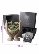 Vaso Decorativo Mãos de Afeto Esculpido Formato Coração Design Exclusivo