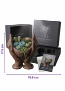 Vaso Decorativo Mãos de Afeto Esculpido Formato Coração Design Exclusivo