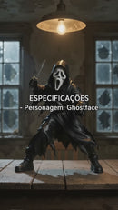 Boneco Colecionador Ghostface Pânico Estátua Dinâmica 16cm