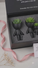 Conjunto Vaso Robert Plant  Personagens "Plant Buddy" Design Exclusivo