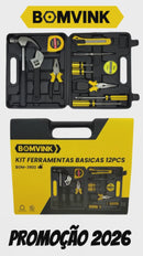 Kit Ferramentas Manuais BOMVINK BOM-3902 12 Peças Com Maleta