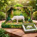 Rinoceronte Brinquedo Articulado 3D Para Pintar Exclusivo Webshopfy